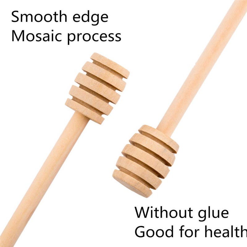 Alytimes 100-Pack 6 Inch Portable Wooden Jam Honey Dipper Honey Sticks for Honey Jar Dispense Drizzle Honey (6inch 100pcs) - Image 3